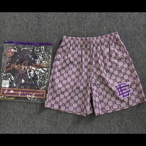 Eric Emanuel Lavender Logo-Print Athletic Shorts